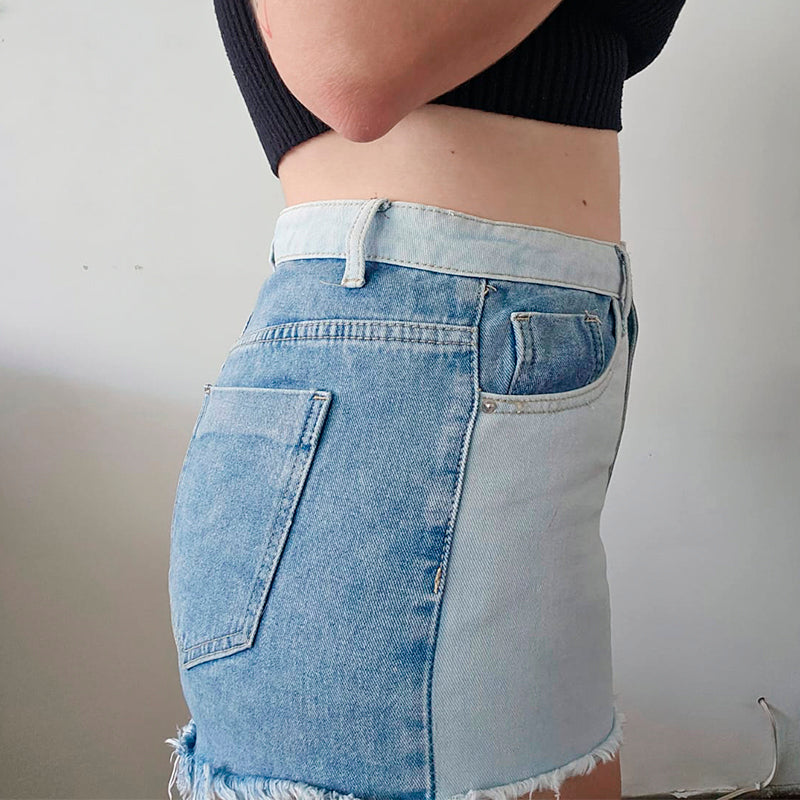 Short denim bicolor